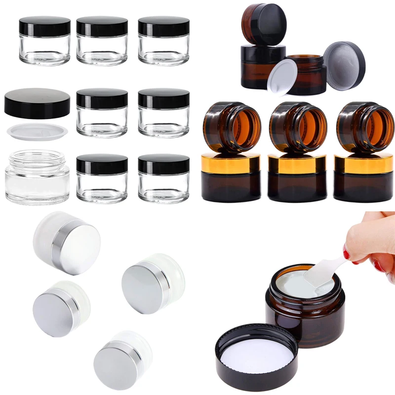 Amber Jar Candle - 5 buah pot krim kaca bulat