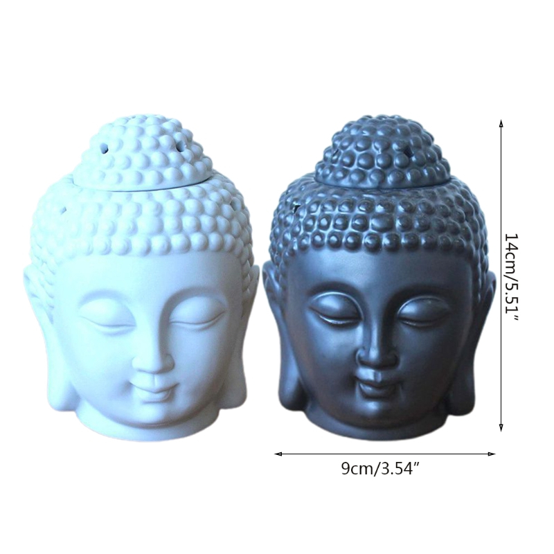 Ceramic Oil Burner - Lampu aromaterapi kepala Buddha keramik, pembakar