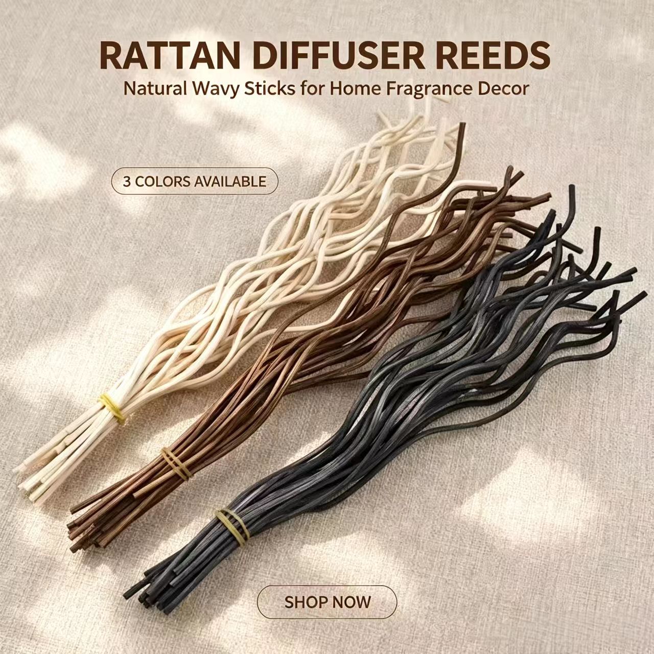 Home Fragrance Wholesale - 20 Buah Stik Diffuser Rotan Bergelombang