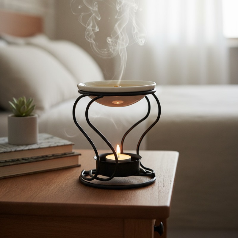 Ceramic Oil Burner - Pemanas Lilin Keramik Tealight Logam, Pembakar