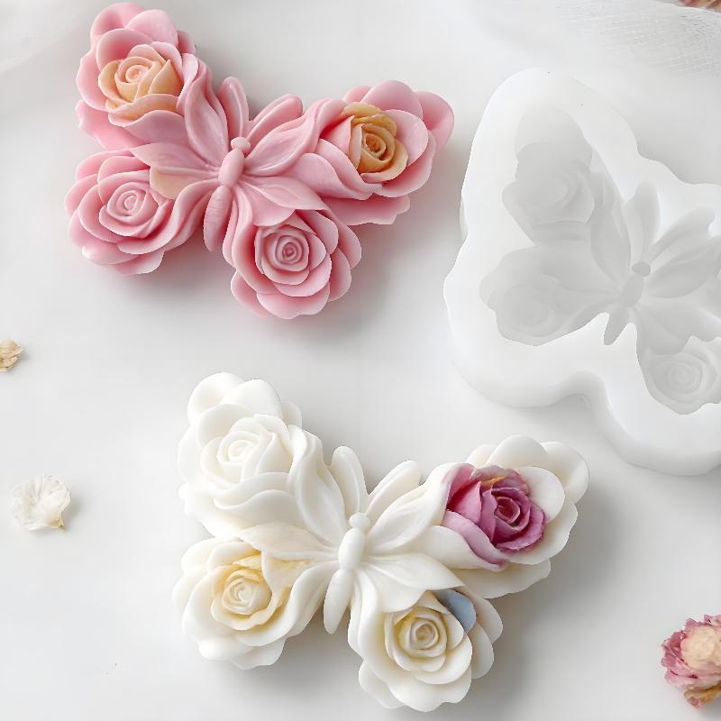Home Fragrance Rose - Cetakan Silikon Bentuk Kupu-kupu Mawar DIY,