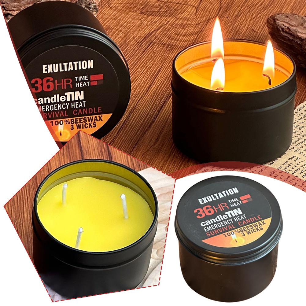 Beeswax Taper Candle - Lilin Darurat 36 Jam 3 Sumbu