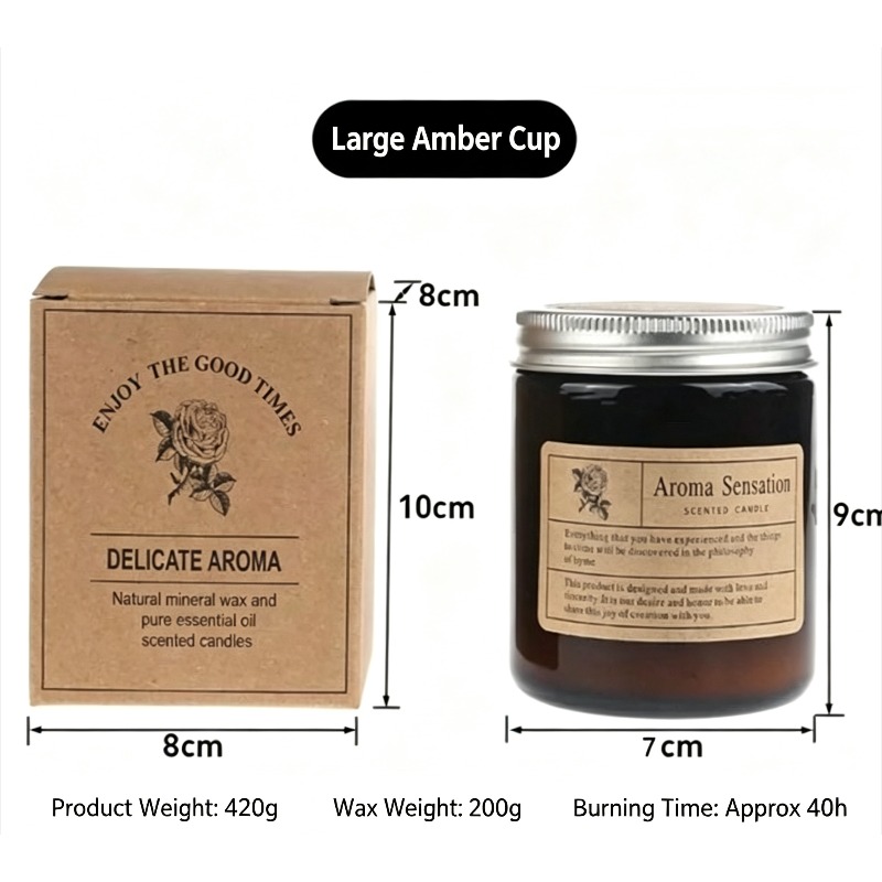Lilin Aromaterapi Kedelai Ambe - Amber Jar Candle ulasan dan harga