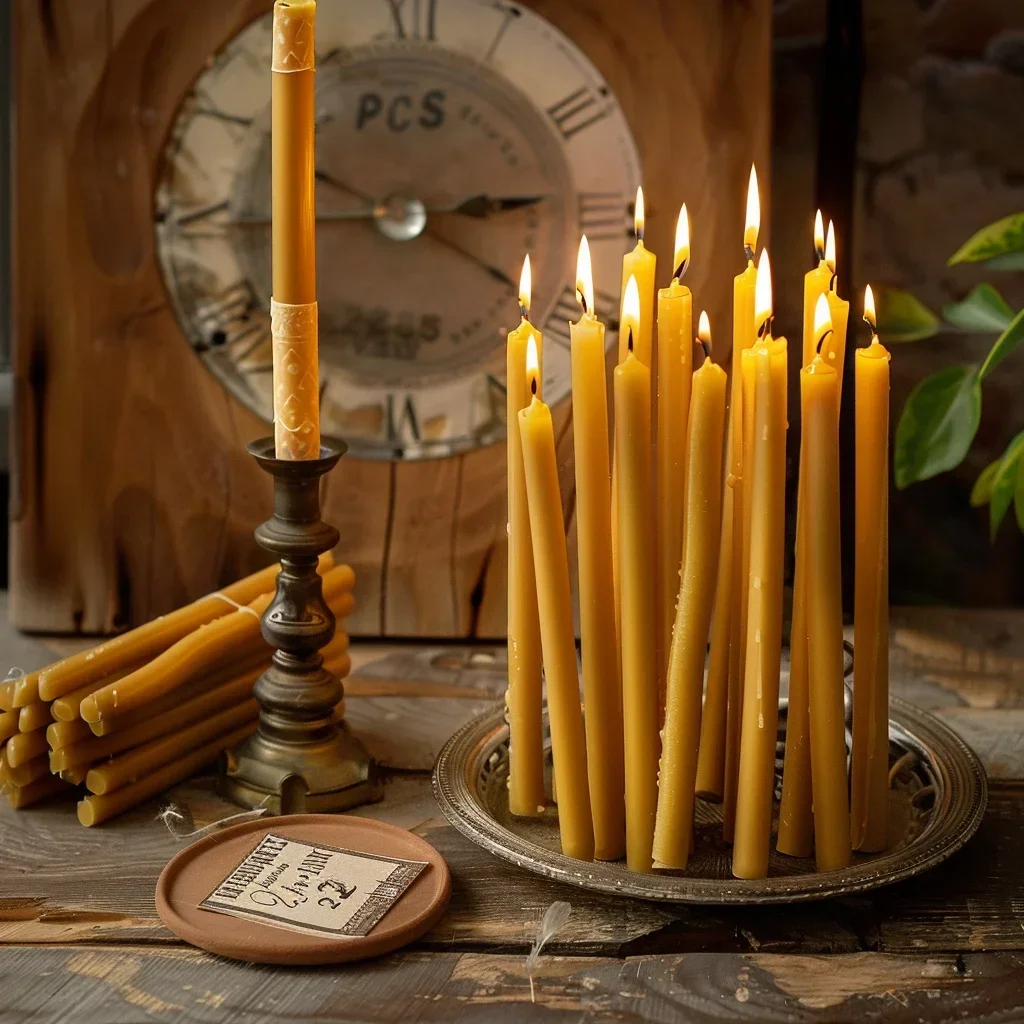25 buah/1 Pak lilin Hanukkah l - Beeswax Taper Candle ulasan dan harga