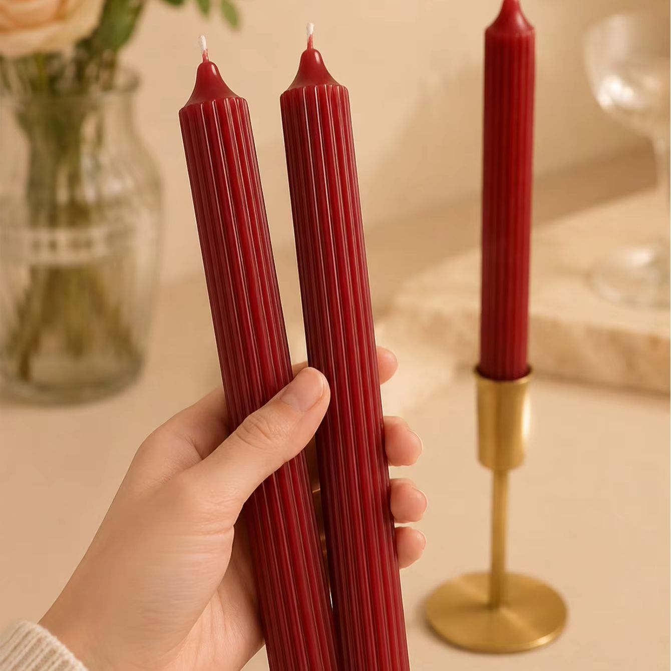 4pcs Set Lilin Aromaterapi War - Home Fragrance Red Wine ulasan dan harga